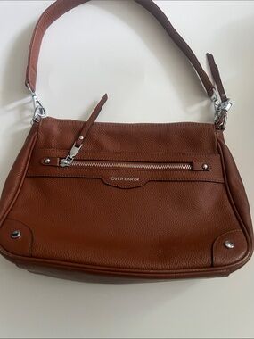 Tan Pebbled Leather Shoulder Bag
